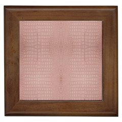 Pink Alligator Print Framed Tile by LoolyElzayat