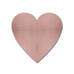 Pink Alligator Print Heart Magnet by LoolyElzayat