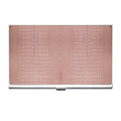 Pink Alligator Print Business Card Holder