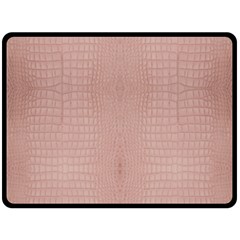 Pink Alligator Print Fleece Blanket (large)  by LoolyElzayat