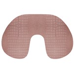 Pink Alligator Print Travel Neck Pillow Front