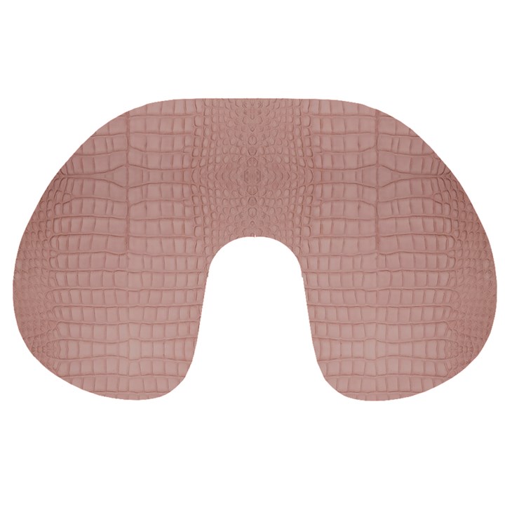 Pink Alligator Print Travel Neck Pillow