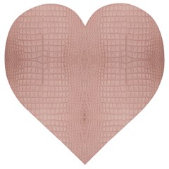 Pink Alligator Print Wooden Puzzle Heart by LoolyElzayat