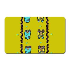 Peace People Hippie Friends And Free Living Fauna Magnet (rectangular) by pepitasart