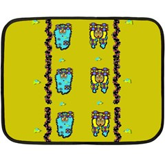 Peace People Hippie Friends And Free Living Fauna Double Sided Fleece Blanket (mini)  by pepitasart