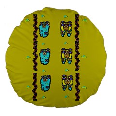 Peace People Hippie Friends And Free Living Fauna Large 18  Premium Flano Round Cushions by pepitasart