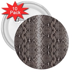 Python Snakeskin Print 3  Buttons (10 Pack)  by LoolyElzayat