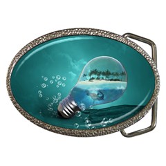 Awesome Light Bulb With Tropical Island Belt Buckles by FantasyWorld7