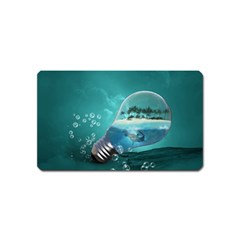 Awesome Light Bulb With Tropical Island Magnet (name Card) by FantasyWorld7