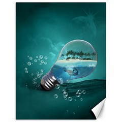 Awesome Light Bulb With Tropical Island Canvas 12  X 16 