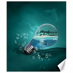 Awesome Light Bulb With Tropical Island Canvas 20  X 24  by FantasyWorld7