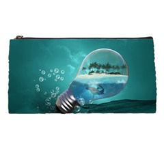 Awesome Light Bulb With Tropical Island Pencil Cases by FantasyWorld7