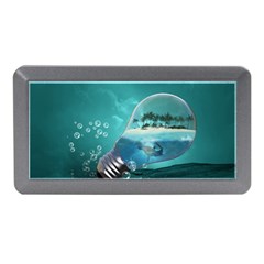 Awesome Light Bulb With Tropical Island Memory Card Reader (mini) by FantasyWorld7