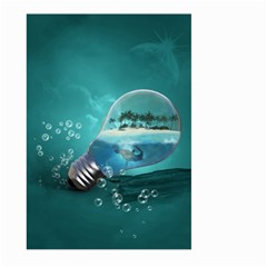 Awesome Light Bulb With Tropical Island Large Garden Flag (two Sides) by FantasyWorld7