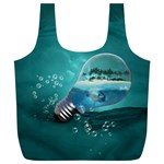 Awesome Light Bulb With Tropical Island Full Print Recycle Bag (XL) Front