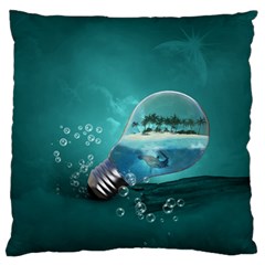 Awesome Light Bulb With Tropical Island Standard Flano Cushion Case (two Sides) by FantasyWorld7