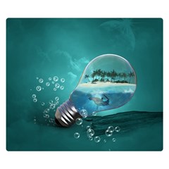 Awesome Light Bulb With Tropical Island Double Sided Flano Blanket (small)  by FantasyWorld7