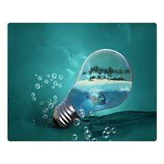 Awesome Light Bulb With Tropical Island Double Sided Flano Blanket (large)  by FantasyWorld7