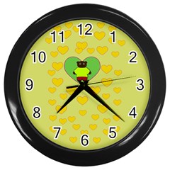 Home Of The Cartoon Bears Wall Clock (black) by pepitasart