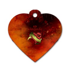 Wonderful Heart On Vintage Background Dog Tag Heart (one Side) by FantasyWorld7