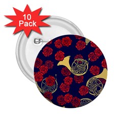 Roses French Horn  2 25  Buttons (10 Pack)  by BubbSnugg