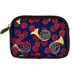 Roses French Horn  Digital Camera Leather Case by BubbSnugg