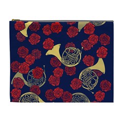 Roses French Horn  Cosmetic Bag (xl) by BubbSnugg