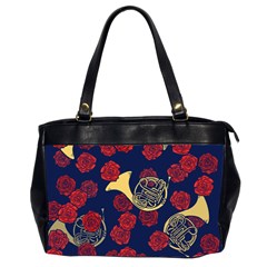 Roses French Horn  Oversize Office Handbag (2 Sides) by BubbSnugg