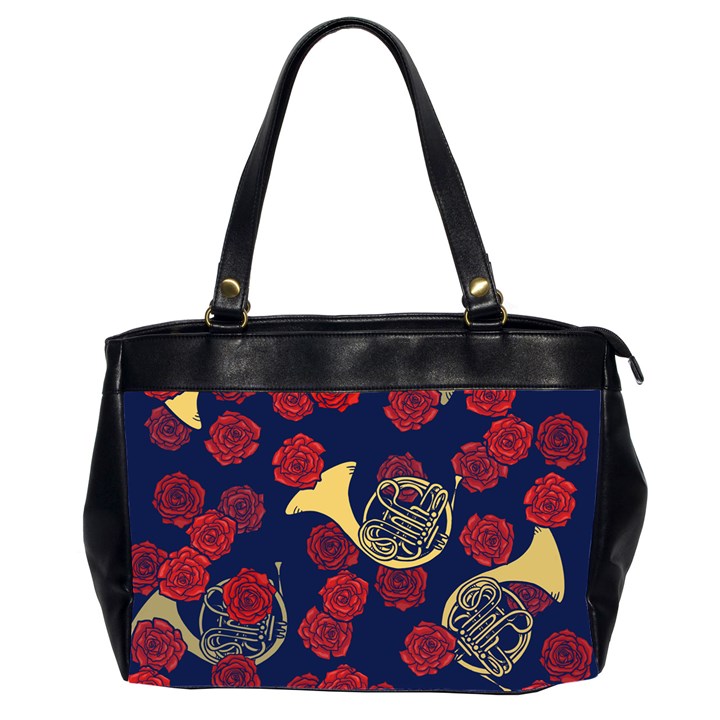 Roses French Horn  Oversize Office Handbag (2 Sides)