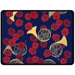 Roses French Horn  Fleece Blanket (large)  by BubbSnugg