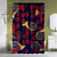 Roses French Horn  Shower Curtain 48  X 72  (small)  by BubbSnugg