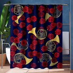 Roses French Horn  Shower Curtain 60  X 72  (medium)  by BubbSnugg