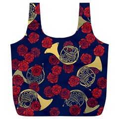 Roses French Horn  Full Print Recycle Bag (xl) by BubbSnugg