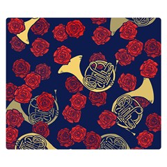 Roses French Horn  Double Sided Flano Blanket (small)  by BubbSnugg