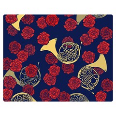 Roses French Horn  Double Sided Flano Blanket (medium)  by BubbSnugg