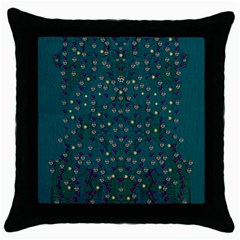 Reef Filled Of Love And Respect With  Fauna Ornate Throw Pillow Case (black) by pepitasart