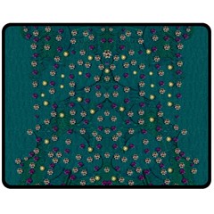 Reef Filled Of Love And Respect With  Fauna Ornate Fleece Blanket (medium)  by pepitasart