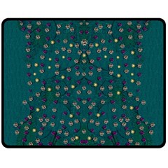 Reef Filled Of Love And Respect With  Fauna Ornate Double Sided Fleece Blanket (medium)  by pepitasart