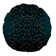 Reef Filled Of Love And Respect With  Fauna Ornate Large 18  Premium Flano Round Cushions by pepitasart