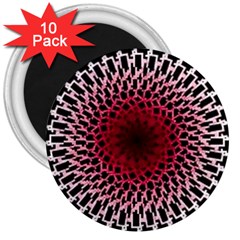 Gradient Spirograph 3  Magnets (10 Pack)  by JayneandApollo