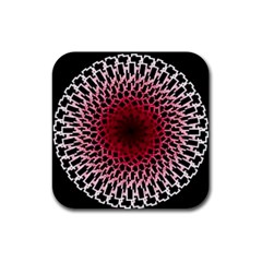 Gradient Spirograph Rubber Square Coaster (4 Pack) 