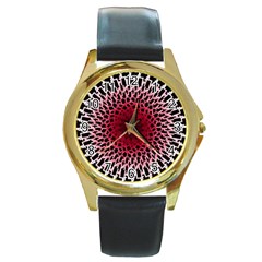 Gradient Spirograph Round Gold Metal Watch by JayneandApollo