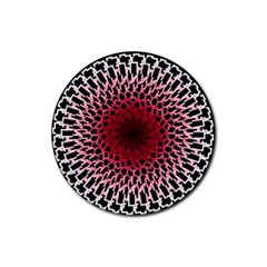 Gradient Spirograph Rubber Round Coaster (4 Pack) 