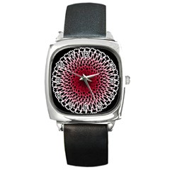 Gradient Spirograph Square Metal Watch by JayneandApollo