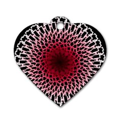 Gradient Spirograph Dog Tag Heart (two Sides)