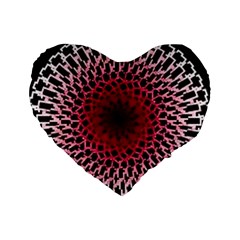 Gradient Spirograph Standard 16  Premium Heart Shape Cushions by JayneandApollo