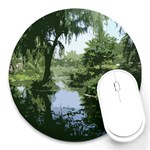 Away From the City Cutout Painted Round Mousepads Front