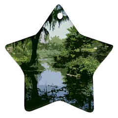 Away From The City Cutout Painted Ornament (star) by SeeChicago