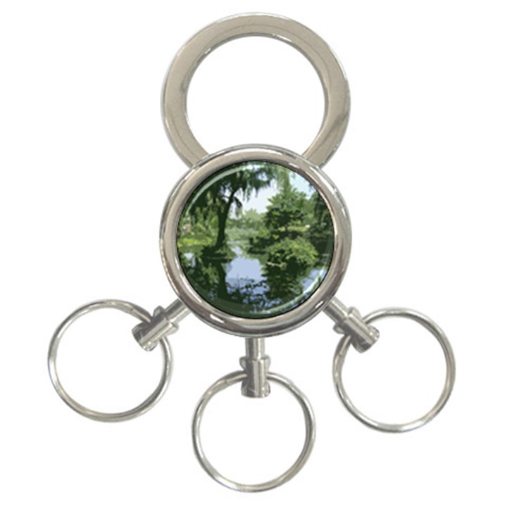 Away From the City Cutout Painted 3-Ring Key Chain