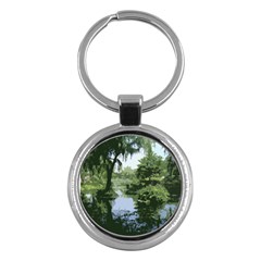 Away From The City Cutout Painted Key Chain (round) by SeeChicago